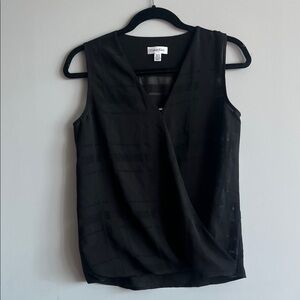 Calvin Klein Black V-Neck Blouse